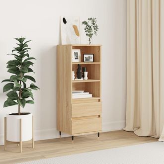 vidaXL Vidaxl - Aparador Alto Madera Contrachapada Roble Sonoma 40x36x110 Cm