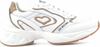 Love Moschino Crystal 60 Sneaker - Dames - Sneakers - Wit - 38 EU - Leer - Schoenen