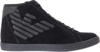 Emporio Armani Cow Suede Hologram PU Sneakers - Heren - Sneakers - Zwart - 39 EU - Schoenen