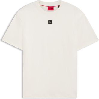 HUGO BOSS Interlock-cotton regular-fit T-shirt with stacked logo