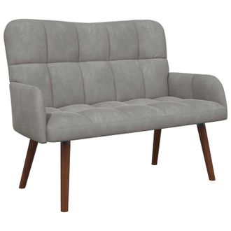 vidaXL Sof&aacute; De 2 Plazas Gris Claro 115 X 61 X 87 Cm Terciopelo Vidaxl