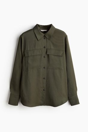 H&M Cargobluse aus Twill - Dunkles Khakigr&uuml;n