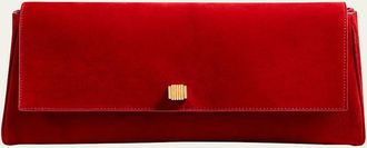 Khaite Audrey Flap Suede Clutch Bag