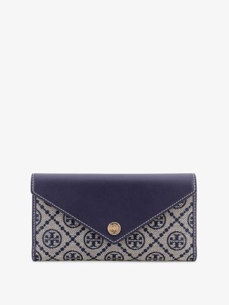 Tory Burch Portafoglio in pelle e tessuto T monogram - TORY BURCH - gender_Woman