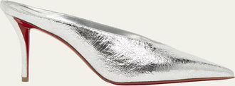 Christian Louboutin Miss Z Slimimule Metallic Red Sole Mule Pumps