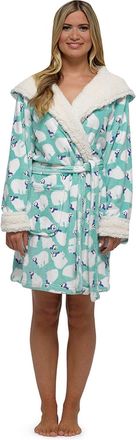 Tom Franks Ladies Womens Soft Feel Polar Bear Hooded Gowns Robes Wraps S M L 2 Colours NEW