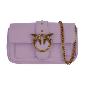 Pinko Love One Pocket Bag - Dames - Schoudertassen - Paars - ONE Size - Leer - Tassen