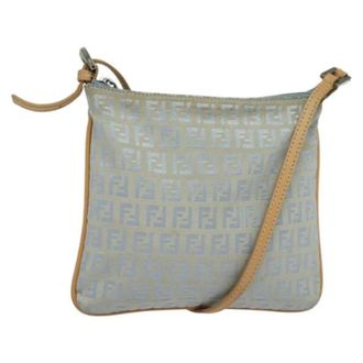 Fendi Pre-owned Canvas Cross Body Bag - Dames - Pre-owned - Blauw - Maat: ONE Size