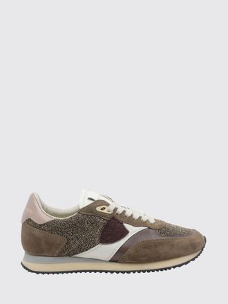 Philippe Model Blville Low-Top Sneakers in Suede and Lurex with Serrated Sole