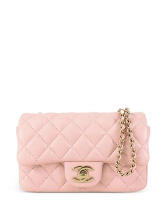 Chanel 2021-2025 Mini Rectangular Classic Lambskin Single Flap crossbody bag - Rosa