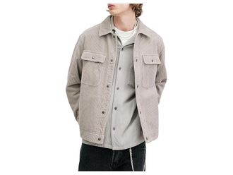 AllSaints Castleford Shirt Mens Jacket March Grey : SM, Cotton