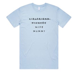 Sanfran Clothing Girlfriend Wife Mummy Top Baby New Mum Pregnancy Pregnant Maternity Expecting T-Shirt Extra Large/Light Blue