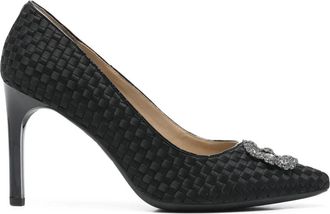 Geox 90mm Faviola woven embellishmed pumps - Black