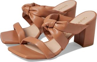 Stuart Weitzman Mens Stuart Weitzman Playa 75 Knot Block Slide B Tan Leather HTAT489