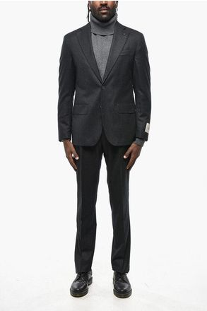 Corneliani CC COLLECTION Single-breasted Virgin Wool Suit with Notch La size 48