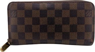 Louis Vuitton Brown Leather Long Wallet (Bi-Fold) (Pre-Owned)