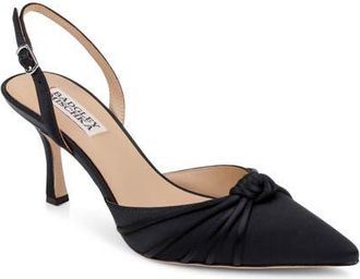 Badgley Mischka Yena dOrsay Pump in Black Satin at Nordstrom, Size 5.5