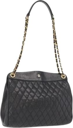 Bally Pre-owned Shoulder Bags, female, Black, Size: ONE SIZE Pre-owned Leather Shoulder Bag