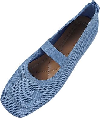 Generic Ladies Slip On Shoes Mesh Breathable Flat Shoes Solid Color Lightweight Classic Stylish Comfortable Casual Ballet Flats Outdoor Leisure