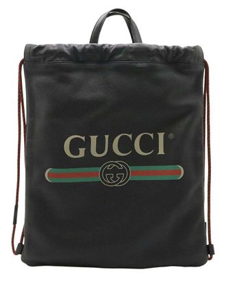 Gucci Black Leather Print Coco Captain 2Way Backpack (Authentic Pre-Loved)
