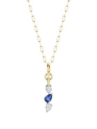 Phillips House diamond sapphire triple drop necklace - Gold