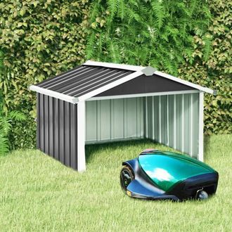 Berkfield Home Garden Robot Lawnmower Shed 92x97x63 cm Galvanised Steel Anthracite in Black | Size: 92 x 97 x 63 cm