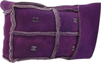Chanel Pre-owned Handbags, female, Purple, Size: ONE SIZE Pre-owned Vintage Canvas Shoulder Bag