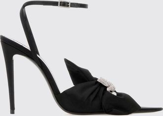 Saint Laurent Sandali Dove in cr&ecirc;pe di seta con nodo e tacco a spillo