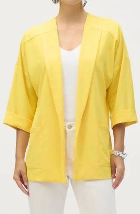 Joseph Ribkoff Open Front Relaxed Blazer Jacket In Citrus