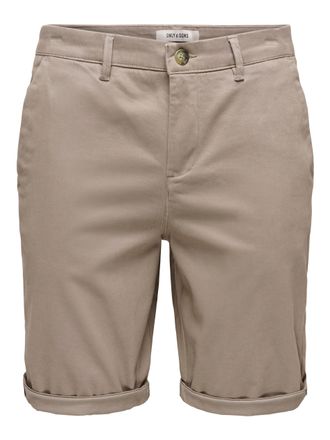 Only & Sons Shorts ONLY & SONS ONSSAUL 0573 SHORTS NOOS, Herren, Gr. XXL, N-Gr, desert taupe, Web, Obermaterial: 98% Baumwolle, 2% Elasthan, unifarben, regular fi