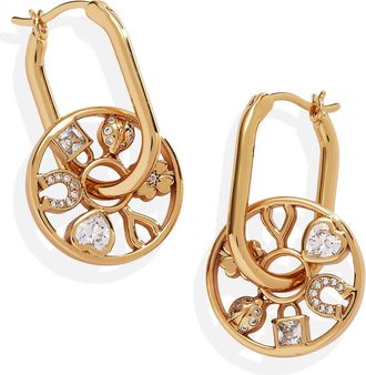 Alex and Ani Love Luck Wheel Hoop Earrings in Gold at Nordstrom