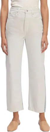 Everlane Two Tone High Rise Straight Jean In White/blue