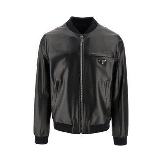 Prada Re-Nylon and leather reversible bomber Man 50