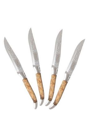 French Home Set of 4 Laguiole Connoisseur BBQ Steak Knives in Olivewood at Nordstrom Rack