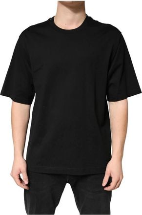 Dolce & Gabbana Cotton Crewneck T-shirt met korte mouwen - Heren - T-shirts - Zwart - XL - Katoen - Tops
