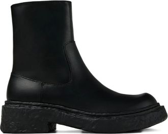 Camperlab zip-detail textured boots - unisex - Smooth Leather/Smooth Leather/Polyurethane - 42 - Black
