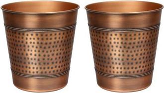 Happimess Riley Modern Classic Hammered Steel Accent 2 Gal Waste Bin in Antique Copper at Nordstrom