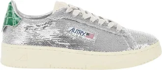 Autry Silver Sequin Low-Top Sneakers