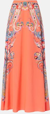 Etro Gonna lunga in seta con stampa paisley