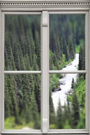 Queence Wandsticker »Fluss« Wandsticker, Wandbild, selbstklebend, 3D, Fenster