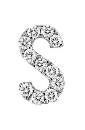 Bony Levy Single Initial Earring in White Gold/S at Nordstrom