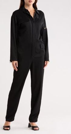Longchamp Long Sleeve Front Zip Jumpsuit in Black at Nordstrom Rack, Size 10 Us / 42 Fr