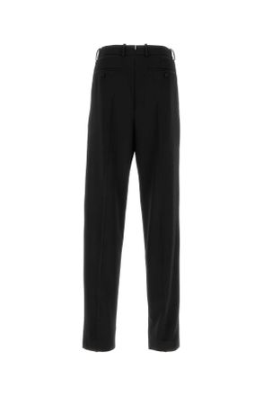 Saint Laurent Mens Black Wool Pant Nero Exterior: Pantaloni