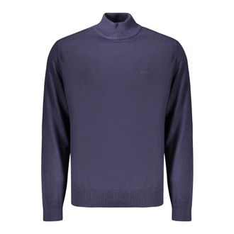 HUGO BOSS Avac High Neck Sweater - Heren - Truien - Blauw - Maat: L Wol