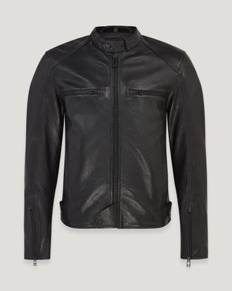 Belstaff Broughton Motorcycle Jacket Mens Calf Leather Black Size 2XL