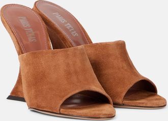 PARIS TEXAS Mules Nina in suede con zeppa