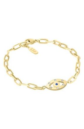 Liza Schwartz Cubic Zirconia Evil Eye Bracelet in Gold at Nordstrom Rack