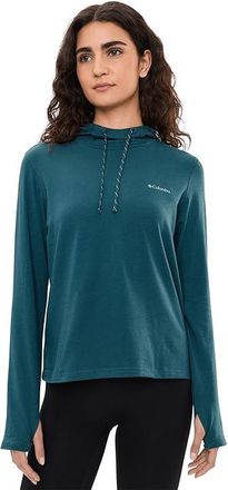 Columbia Sun Trektm Hoodie II Womens Sweatshirt Everblue : 2XL, Cotton/Elastane/Lycra