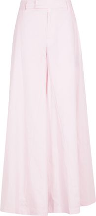 Federica Tosi Pink Palazzo Belt-Loops Cotton-Blend Formal Pants