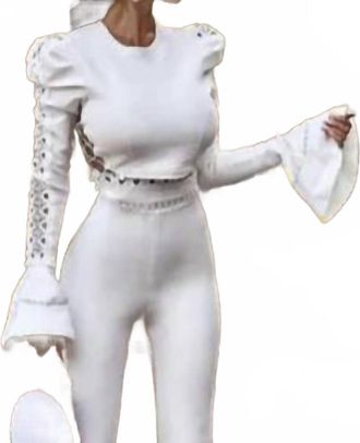 Bcbgmaxazria Open Flare Long Sleeve Top In White